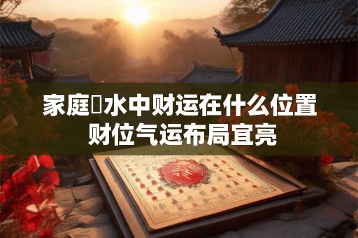 家庭風水中财运在什么位置 财位气运布局宜亮