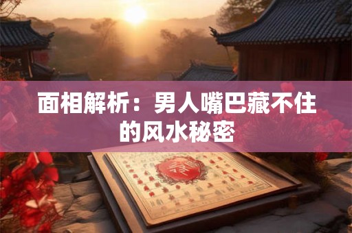 面相解析：男人嘴巴藏不住的风水秘密