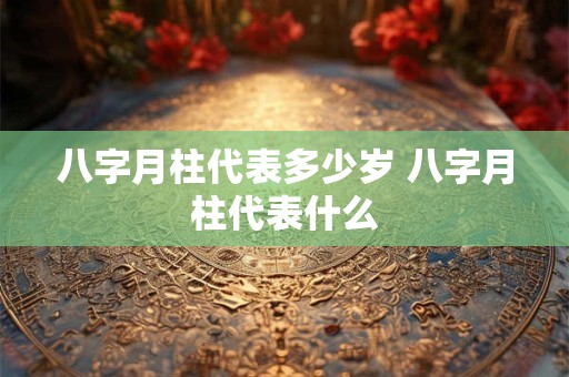 八字月柱代表多少岁 八字月柱代表什么