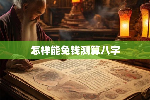 怎样能免钱测算八字