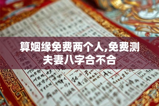 算姻缘免费两个人,免费测夫妻八字合不合