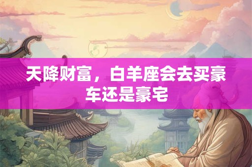 详细阅读:天降财富,白羊座会去买豪车还是豪宅 天降财富,白羊座会去买豪车还是豪宅