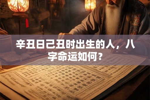 辛丑日己丑时出生的人，八字命运如何？