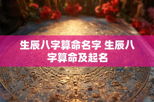 生辰八字算命名字 生辰八字算命及起名
