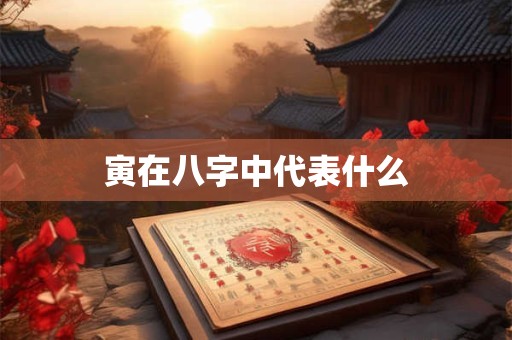 寅在八字中代表什么