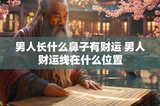 男人长什么鼻子有财运 男人财运线在什么位置