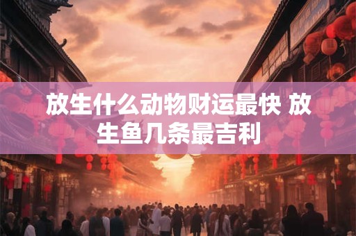 放生什么动物财运最快 放生鱼几条最吉利