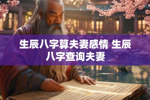 生辰八字算夫妻感情 生辰八字查询夫妻