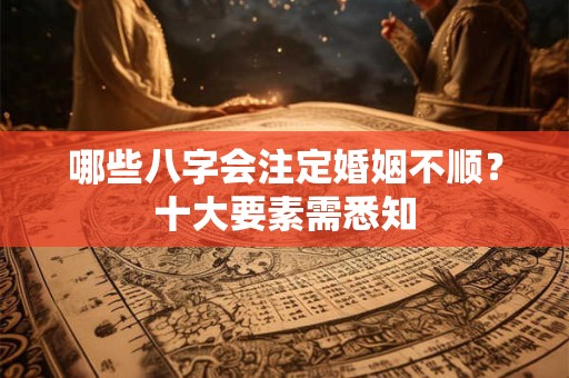 哪些八字会注定婚姻不顺？十大要素需悉知