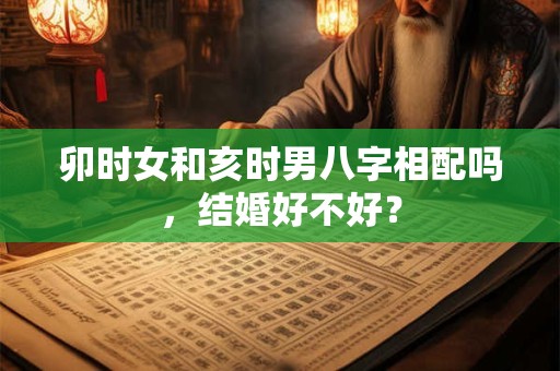 卯时女和亥时男八字相配吗，结婚好不好？