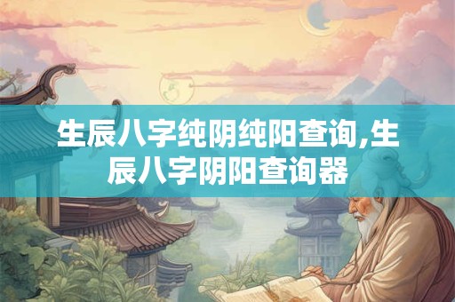 生辰八字纯阴纯阳查询,生辰八字阴阳查询器