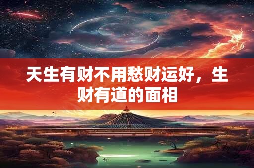天生有财不用愁财运好，生财有道的面相