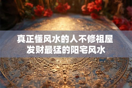 真正懂风水的人不修祖屋 发财最猛的阳宅风水 真正懂风水的人不修祖屋 发财最猛的阳宅风水