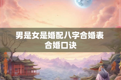 男是女是婚配八字合婚表 合婚口诀
