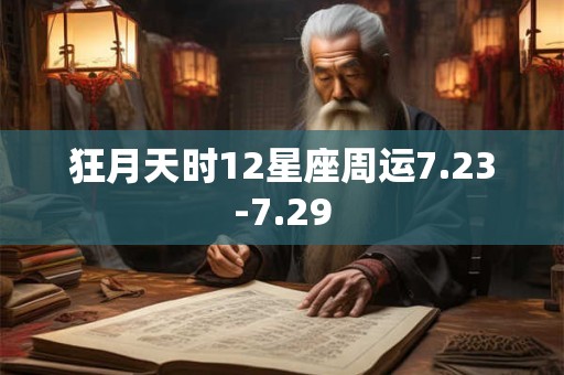 狂月天时12星座周运7.23-7.29