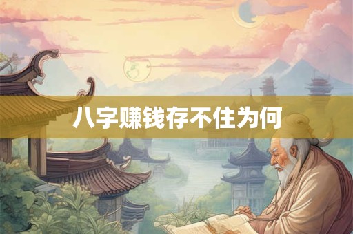 详细阅读:八字赚钱存不住为何 八字赚钱存不住为何