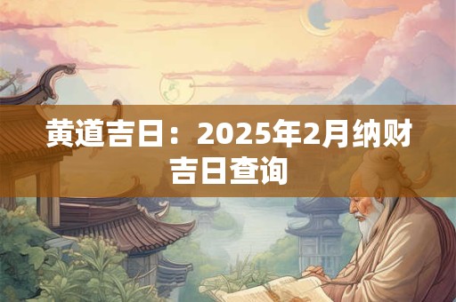 黄道吉日：2025年2月纳财吉日查询
