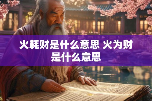 火耗财是什么意思 火为财是什么意思