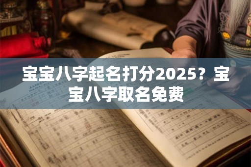 宝宝八字起名打分2025？宝宝八字取名免费