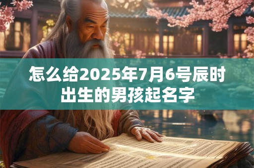 怎么给2025年7月6号辰时出生的男孩起名字