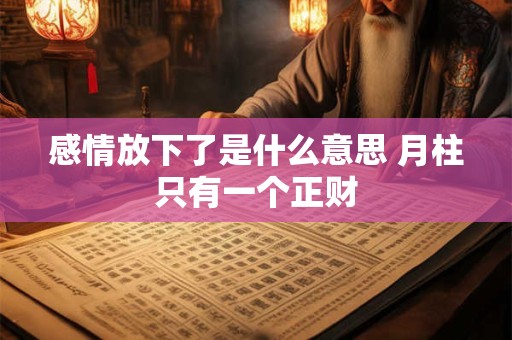 感情放下了是什么意思 月柱只有一个正财