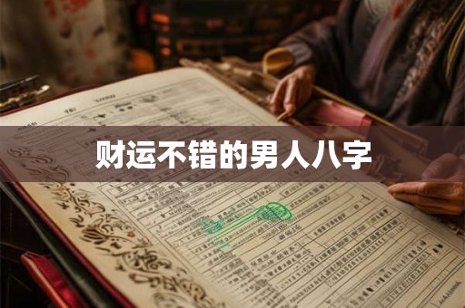 财运不错的男人八字