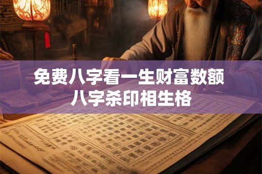 免费八字看一生财富数额 八字杀印相生格 免费八字看一生财富数额 八字杀印相生格