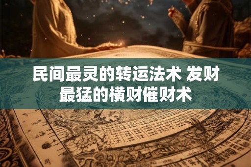 民间最灵的转运法术 发财最猛的横财催财术