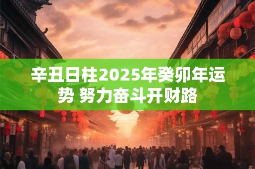 辛丑日柱2025年癸卯年运势 努力奋斗开财路