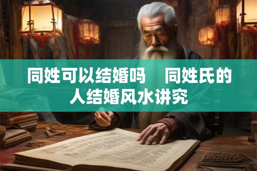 同姓可以结婚吗    同姓氏的人结婚风水讲究
