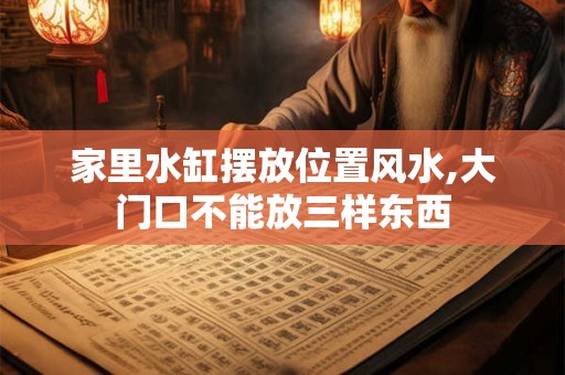 家里水缸摆放位置风水,大门口不能放三样东西
