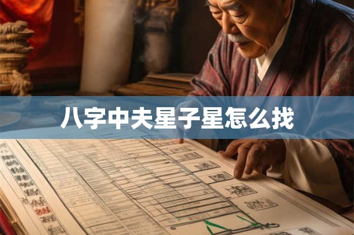 八字中夫星子星怎么找