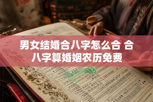 男女结婚合八字怎么合 合八字算婚姻农历免费