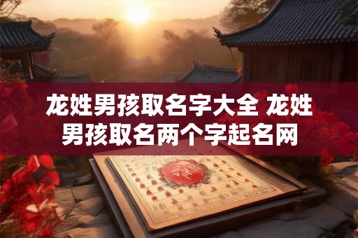 龙姓男孩取名字大全 龙姓男孩取名两个字起名网