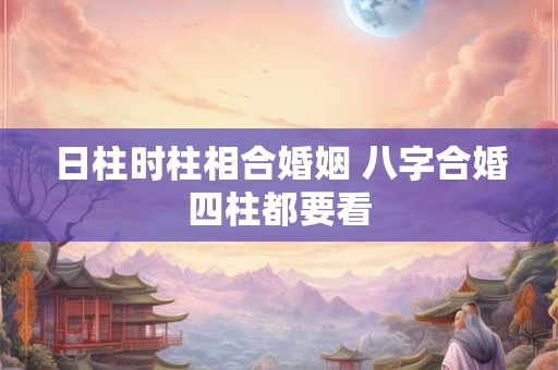 日柱时柱相合婚姻 八字合婚四柱都要看