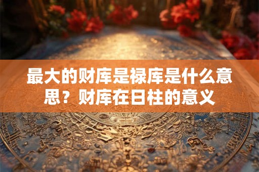 最大的财库是禄库是什么意思？财库在日柱的意义