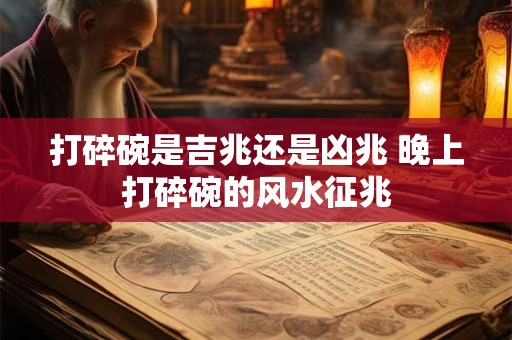 打碎碗是吉兆还是凶兆 晚上打碎碗的风水征兆