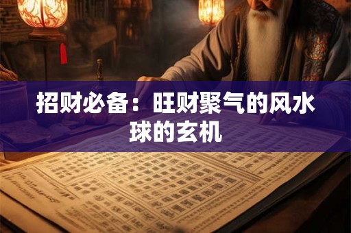 招财必备：旺财聚气的风水球的玄机