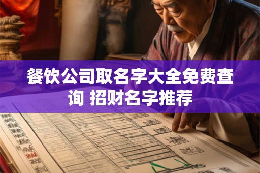 餐饮公司取名字大全免费查询 招财名字推荐