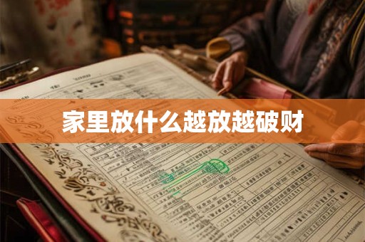 家里放什么越放越破财