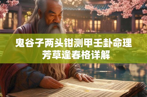 鬼谷子两头钳测甲壬卦命理  芳草逢春格详解
