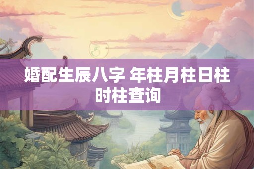 婚配生辰八字 年柱月柱日柱时柱查询