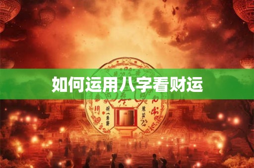 如何运用八字看财运