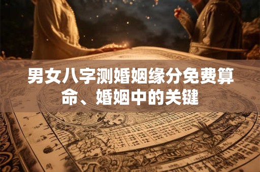 男女八字测婚姻缘分免费算命、婚姻中的关键