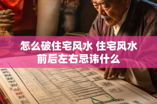 怎么破住宅风水 住宅风水前后左右忌讳什么