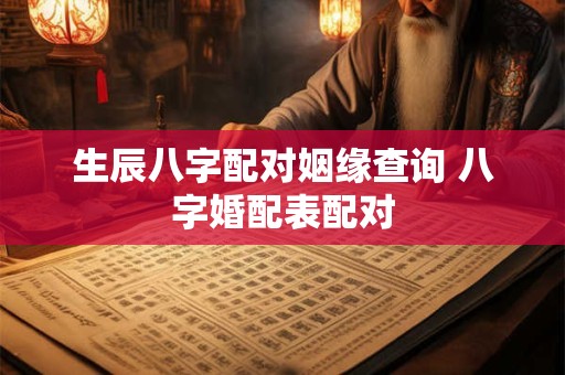生辰八字配对姻缘查询 八字婚配表配对