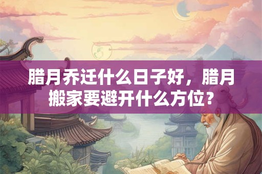 腊月乔迁什么日子好，腊月搬家要避开什么方位？