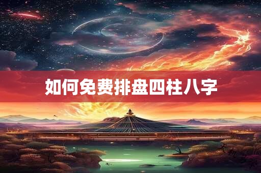 如何免费排盘四柱八字