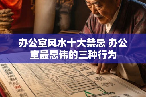 办公室风水十大禁忌 办公室最忌讳的三种行为