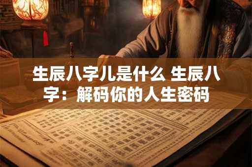 生辰八字儿是什么 生辰八字：解码你的人生密码